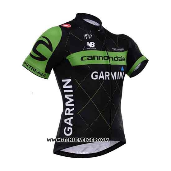 2015 Maillot Ciclismo Cannondale Vert et Noir Manches Courtes et Cuissard